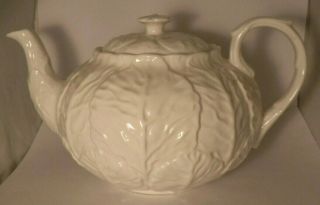 Wedgwood Bone China Made In England Countryware White Cabbage Leaf Tea Pot