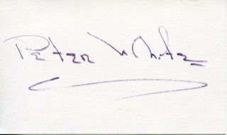 Peter White " All My Children " Soap Opera Actor " Jag " Signed Card Autograph
