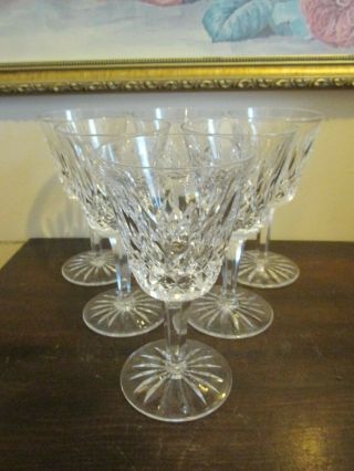 Vintage Waterford Crystal Lismore Set Of 6 Wine Glasses 5 7/8 "