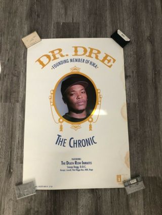 Vintage 90s Dr Dre The Chronic Poster Promo Large 24x36