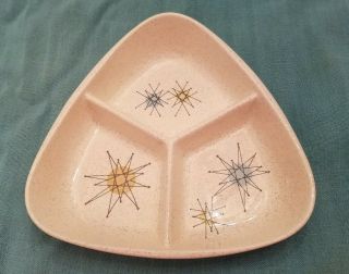 Franciscan Starburst Mid - Century Mcm Nut/candy/condiment Divided Plate - Rare