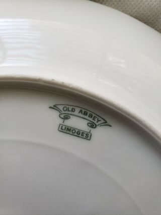 ANTIQUE LIMOGES FRANCE OLD ABBEY HAND PAINTED TAB HANDLE PLATTER ARTIST SIGNED 4