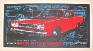 2007 Queens Of The Stone Age - Detroit Silkscreen Concert Poster Jeral Tidwell