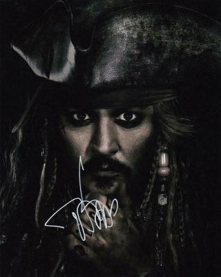 Johnny Depp Pirates Of The Caribbean Signed Autograph 8x10 Photo