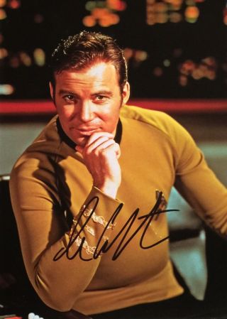 William Shatner Signed Autographed 6x8 Star Trek Photo,