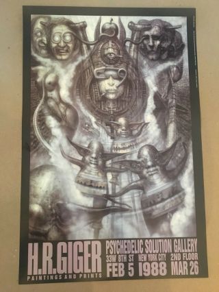 H.  R.  Giger Gallery Poster 1988 Psychedelic Solution Alien Ridley Scott Sci - Fi