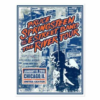 Bruce Springsteen 2016 River Tour Limited Edition Chicago Poster 1/19/16