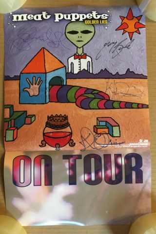 Meat Puppets Rare 2000 Autographed Signed Promo Poster For Golden Cd Usa
