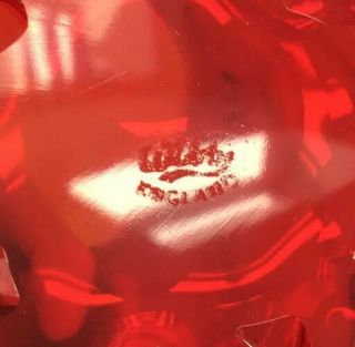 Gorgeous Thomas Webb Art & Crafts Ruby Red Honeycomb Glass Vase Signed 5
