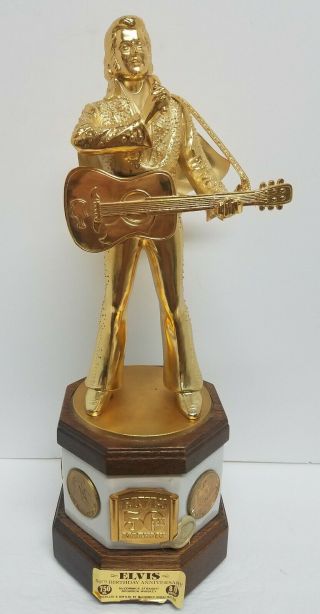 Rare Mccormick Elvis Presley 50th Birthday Decanter Music Box