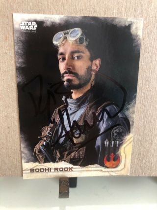Riz Ahmed Signed Autograph Toppz Card Dtar Wars Rogue One Bodhi Rare