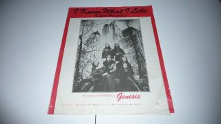 Genesis I Know What I Like 1973 Sheet Music Progressive Peter Gabriel