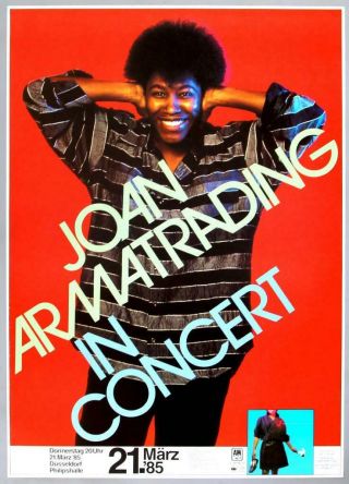 Joan Armatrading - Rare Vintage 1985 Secret Secrets Concert Poster