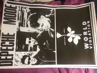 Depeche Mode 1980s World Violation Eu 25 X 35 Poster Nmint Rare Vtg Htf