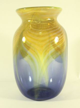 K.  Rosenfeld Studio Art Glass Pulled Feather Vase,  Signed K.  Rosenfeld ' 76 2