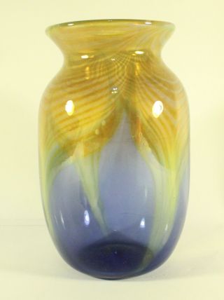 K.  Rosenfeld Studio Art Glass Pulled Feather Vase,  Signed K.  Rosenfeld ' 76 3