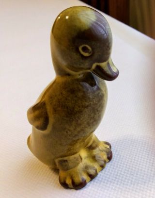Nicodemus Pottery Yellow 3 " Duck Signed Ferro Stone Vintage
