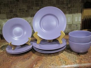 Vintage 9 Retroneu Everyday Garcia Lilac Matte 4 Dinner/3 Salad Plates,  2 Bowls