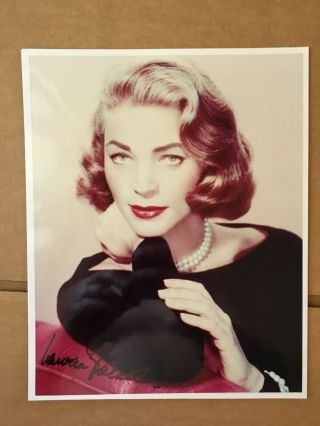 Lauren Bacall Press Headshot Photo With Authentic Hand - Signed Autograph.