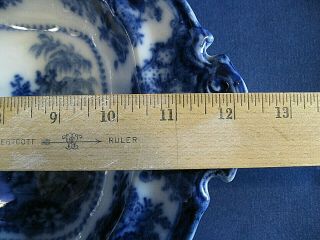 Flow Blue Ironstone footed Serving Bowl - W.  Adams Co.  - England 12,  