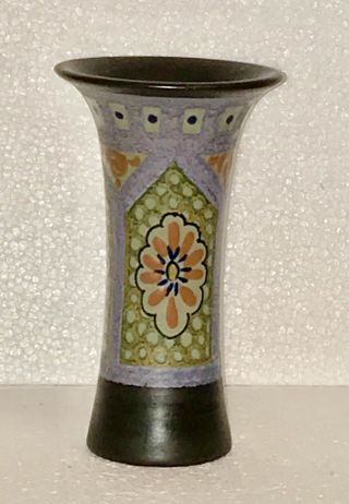 Gouda Pottery Made In Holland Unsaro Dutch Slim Flower Vase 1820 4
