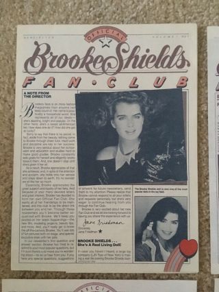 Brooke Shields fan club news letters 2
