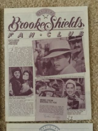 Brooke Shields fan club news letters 3