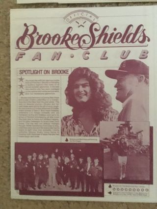 Brooke Shields fan club news letters 4