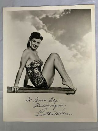 Vintage Hand Signed Esther Williams Autograph On 8x10 Photo