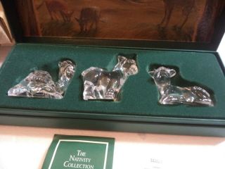 Vintage Marquis Waterford Crystal " The Nativity Animals " In Green Box In Sleeve
