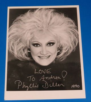Phyllis Diller Signed 8x10 B&w Photo Tv Actress / Comedian