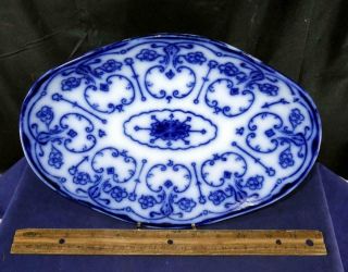 Antique English Staffordshire Flow Blue Conway Pattern Plate Wharf England