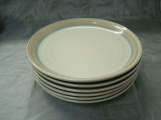 Noritake Stoneware Painted Desert Set Of 6 - 10 1/4 " Dinner Plates 8603 Japan Euc