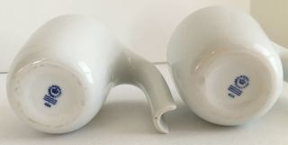 2 Ole Jensen Royal Copenhagen Mugs White Porcelain 1997 Denmark 3.  5 