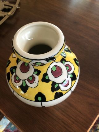 Lovely Boch Freres La Louviere Catteau Belgium Art Deco Art Pottery Vase Floral 5