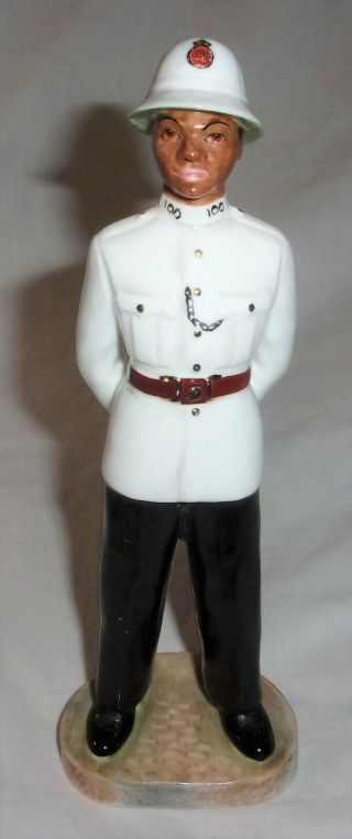 Vintage Royal Adderley Floral Bone China Bahamas Policeman Figurine 7.  75 " Rare &
