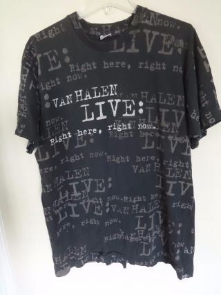 Vintage Van Halen - Right Here,  Right Now - Live 1993 Band Tour T - Shirt Men Xl