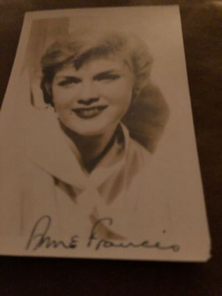 Anne Francis Signed Vintage Photo Autographed Auto Signature