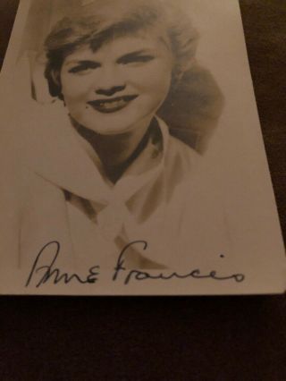 Anne Francis Signed Vintage Photo Autographed AUTO Signature 2