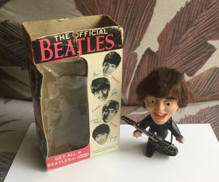 The Beatles Paul Mccartney Authentic Vintage Remco Doll W/ Instrument And Box