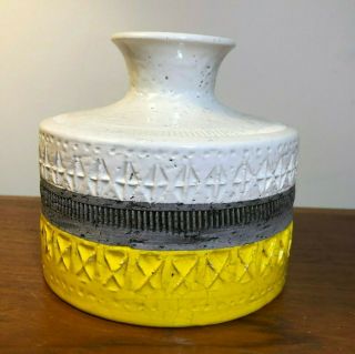Vtg Bitossi Aldo Londi Art Pottery Vase Mid Century Modern Italy Yellow