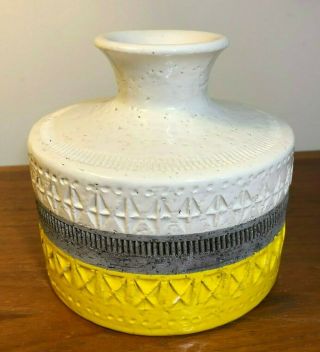Vtg Bitossi Aldo Londi Art Pottery Vase Mid Century Modern Italy Yellow 6