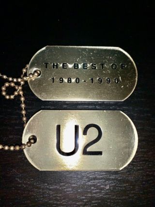 U2 The Best Of 1980 - 90 Vintage Necklace Dog Tags Collectible Very Rare