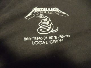 Vintage 90s Metallica Don’t Tread On Us Local Crew Black T - Shirt Xl ’91 - 