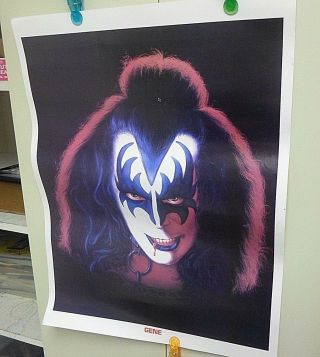 Kiss Vintage Gene Simmons Face Poster Carnival Size Nm Rolled
