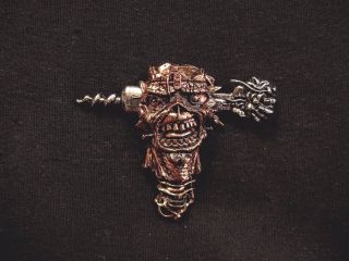 Iron Maiden Official Vintage Pewter Pin Button Badge Uk Import Poker Not Patch