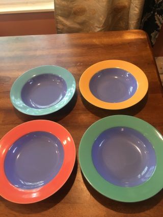 Set Of 4 Lindt Stymeist Colorways 9 " Bowls Soup Pasta Vg