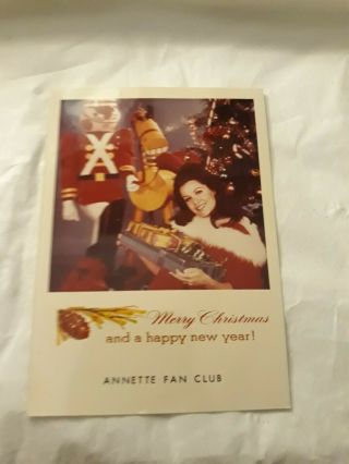 Annette Funicello Fan Club Christmas Card