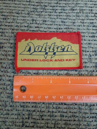 Vintage 1986 Dokken Rock Band Sew On Under Lock And Key Concert Tour Patch