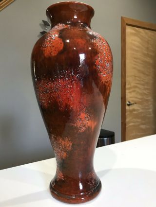 Large Royal Haeger Orange Etruscan Vase